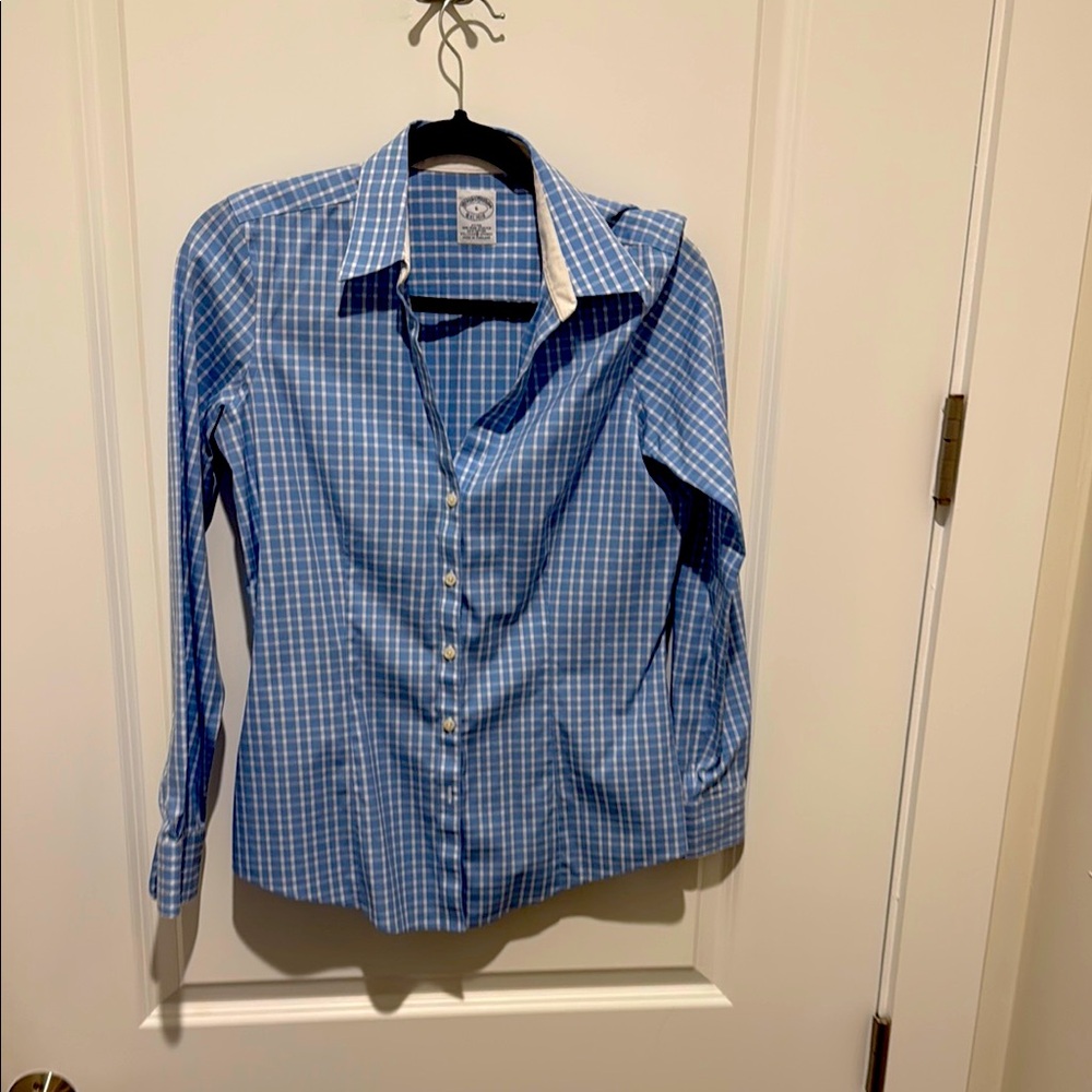 Brooks Brothers Blue Checkered Button Down Shirt